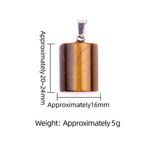 Grosir gaya baru 20MM hijau alami Aventurine mawar kuarsa liontin kalung grosir manik-manik perhiasan dengan silinder liontin - Product Image 5