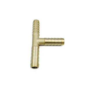 Customized Brass Barb Fitting Tee 3 Way Hose Barbed Connector For 10mm 12mm ID Hose