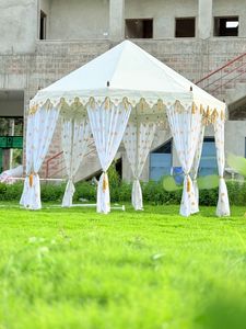 Carpa de Lujo Blanca y Amarilla con Cortinas Decorativas para Bodas, Fiestas en el Jardín y Eventos - Product Image 6