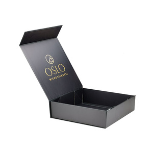 Luxury Custom logo Printing Black <b>Magnetic</b> Lid Closure Folding Gift <b>Box</b> - Product Image 1
