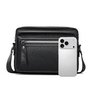Sac bandoulière homme en cuir PU tendance, imperméable, multi-poches zippées, sangle réglable, sac messager décontracté – Offre Spéciale