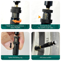 Outil de dégonflage de pneu automatique réglable avec bouchons et adaptateurs de tiges de valve
