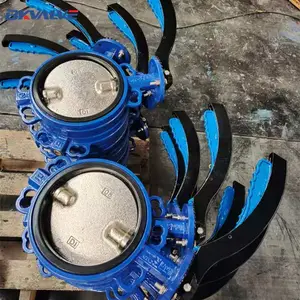 Wafer Stainless Steel Ductile Iron Lever Worm Gear Half Shaft Stem Butterfly Valve