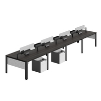 Design moderne commercial 8 places modulaire extensible en bois bureau poste de travail convertible bureau du personnel pour partagé