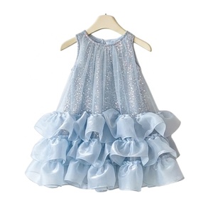 Vestido de Princesa de Tul con Lentejuelas y Flores en el Dobladillo para Niñas Pequeñas, Ideal para Fiestas - Product Image 5
