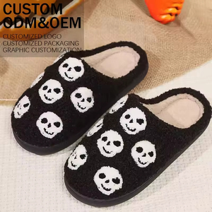 Wholesale 2026 Custom Home Ladies Men's Winter Christmas <b>Halloween</b> Indoor Anti-Slip Push Slides Light Weight <b>Slippers</b> for Women - Product Image 1