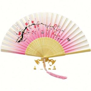 Éventails pliants en bambou personnalisés avec motif peint pour mariage, vente en gros - Product Image 4