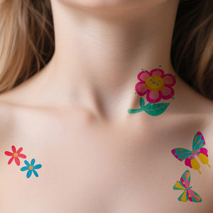 Tatuaggi Temporanei per Bambini con Logo OEM, Adesivi Artistici a Trasferimento d'Acqua, Fluorescenti e Luminosi con Luce UV - Product Image 4