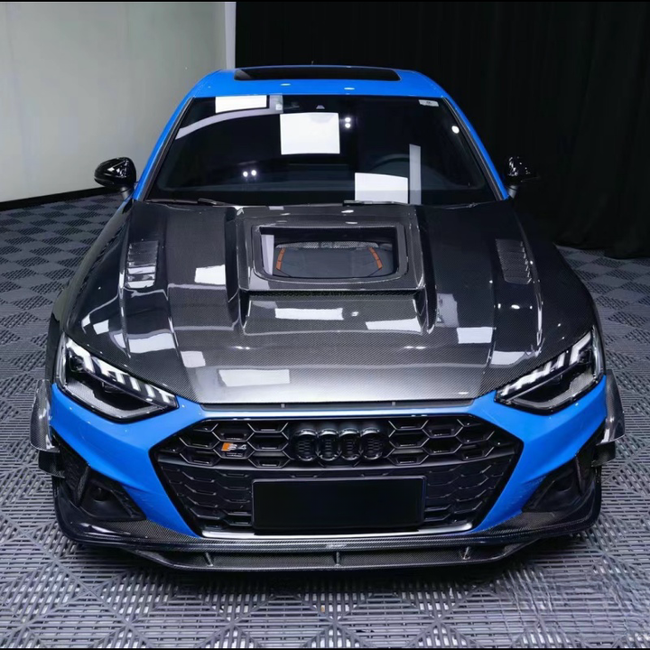 For Audi A4 S4  B9 Upgraded Carbon Fiber Fender Fender Hood Front Shovel Rear Spoiler Tail Wing Skirt Edge Blade