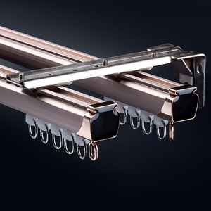 IKSUN Home Hotel Heavy Duty Silent <b>Curtain</b> Rail Rod Ripple Fold Aluminium Alloy <b>Curtain</b> Track With Double Bracket Runners - Product Image 4