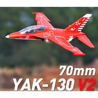 Passe-temps Jouets Électriques Avion FMS Ventilateur Canalisé Yak-130 V2 Rouge Super Scale RC Avion 70mm EDF Jet 6S PNP (pas de Chargeur de Batterie Radio)