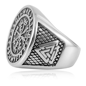 yunnique Nordic Viking Stainless Steel <b>Ring</b> Men's Geometric Cross Design Gift Jewelry <b>Titanium</b> Steel Cast <b>Ring</b> - Product Image 4