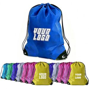 Logo Washable Recycle Foldable Custom Large Nylon Polyester Drawstring Bag - Product Image 1