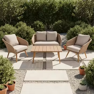 Ensemble de canapés en rotin de style européen moderne pour hôtel et parc, durable et écologique - Product Image 4