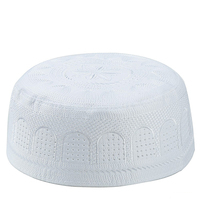 Gorro de Oración Musulmán Hui Bordado al por Mayor, Gorro Kufi Musulmán para Hombre, Regalo de Ramadán y Eid