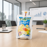 Sachets en plastique personnalisés pour boissons liquides avec paille, pour machine de remplissage de jus en aluminium, pochettes verticales à bec verseur