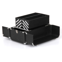 Grosses bouteilles de vernis à ongles en pvc, 1 pc, petit et portable facile à transporter, beauté cosmétique, étui organisateur avec séparation amovibles, serrure et clé