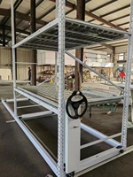 Système de culture hydroponique d'usine de plantes agricoles verticales 1.5x3m mobile à plusieurs niveaux abs plateau d'inondation banc roulant support lit de semences