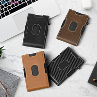 Portefeuille fin minimaliste pour homme, portefeuille en métal avec blocage RFID, pince à billets, étui pour cartes bancaires en aluminium