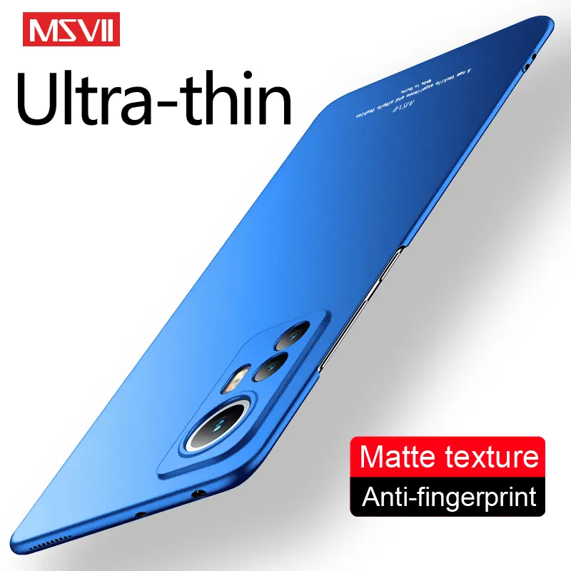 MSVII Matte Slim Coque Mi 12 Pro 12T 11 Lite Ultra Thin Frosted Hard Plastic Shock Proof Phone Case Back Cover For Xiaomi Mi12