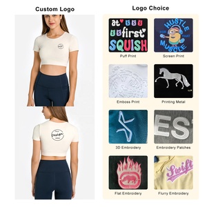 JL0726A maglietta Crop Top di alta qualità da <span class=keywords><strong>donna</strong></span> <span class=keywords><strong>T</strong></span>-<span class=keywords><strong>Shirt</strong></span> corta da <span class=keywords><strong>palestra</strong></span> con stampa personalizzata <span class=keywords><strong>T</strong></span>-<span class=keywords><strong>Shirt</strong></span> da <span class=keywords><strong>donna</strong></span> Slim Fit da <span class=keywords><strong>donna</strong></span> - Product Image 2