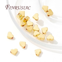 Perles entretoises en forme de cœur plaquées or 18 carats, fournitures et accessoires pour la fabrication de bijoux DIY, pour bracelets, colliers, composants et apprêts