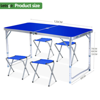 Table pliante d'extérieur portable en aluminium avec sac de transport pour pique-nique, plage, marché