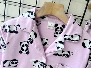 Set <span class=keywords><strong>Pigiama</strong></span> Personalizzato da Donna 100% Cotone Rosa <span class=keywords><strong>con</strong></span> <span class=keywords><strong>Panda</strong></span>, Traspirante e Morbido, Termico <span class=keywords><strong>con</strong></span> Bottoni per Tutte le Stagioni, Abbigliamento da Casa - Product Image 4