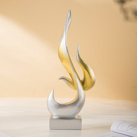 Moderne Abstrait Flamme Résine Sculpture Figure Bureau Étude Meubles Décoration Cadeau Résine Artisanat pour La Maison
