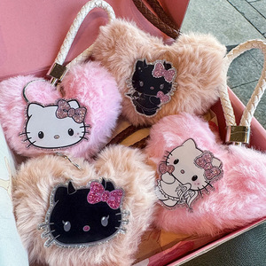 Cute Cat-shaped Plush Bag Charms Tote Backpack Schoolbag Accessories & Keychains