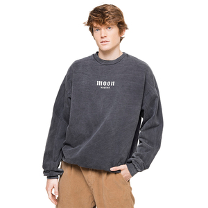 Sudadera con Capucha Premium para Hombre, Talla XL, con Logotipo Personalizado Bordado, Estampado Gráfico de Luna, Estilo Oversize, Tejido Grueso, Efecto Desgastado, 100% Otoño - Product Image 2