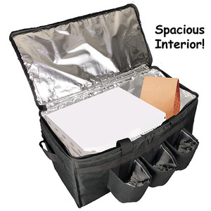 Tùy Chỉnh Lớn Màu Đen Hộp Lạnh Cho Thức Ăn Nhanh Bánh Pizza Giao Hàng Cách Điện Không Thấm Nước Với Chủ Sở Hữu Cốc - Product Image 2