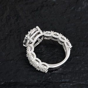 2025년 신상 디자인 1캐럿 라운드 모이사나이트 빈티지 프롱 세팅 925 스털링 실버 고품질 파티 웨딩 링 - Product Image 2