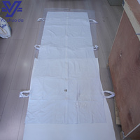 Sac à cadavres extra large Yushuoda YS-CB01 en PVC blanc 220x80cm, 6 poignées, poche d'identification, classe I, non stérile, professionnel