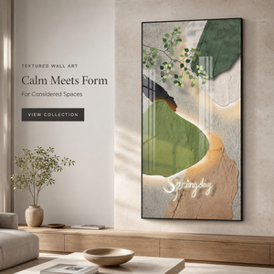 Allée scandinave abstraite nature morte Art salon fond mur verdure cristal porcelaine peinture suspendue - Product Image 2