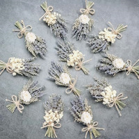 6pcs/box Buket Bunga Kering Pampas Grass Buatan Tangan Gaya Boho, Hiasan Meja, Boutonniere, Bunga Kering, Hadiah Pengiring Pengantin yang Dipersonalisasi