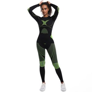 <span class=keywords><strong>Combinaison</strong></span> <span class=keywords><strong>de</strong></span> <span class=keywords><strong>ski</strong></span> à manches longues sans couture et ajustée pour <span class=keywords><strong>femme</strong></span>-Ensemble <span class=keywords><strong>de</strong></span> vêtements <span class=keywords><strong>de</strong></span> forme 2 pièces pour le sport, la course à pied, le cyclisme et le yoga - Product Image 2