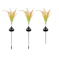 Lampe solaire LED d'extérieur étanche IP65, batterie 2000 mAh, angle de faisceau 360°, simulation de blé et de riz, ambiance pastorale, en plastique