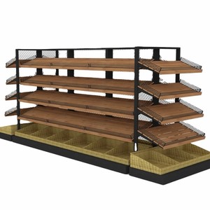 High Capacity Durable Eco-Friendly Drawer Style Wood Metal Supermarket Bread Display Cabinet Freestanding <b>Combination</b> - Product Image 1