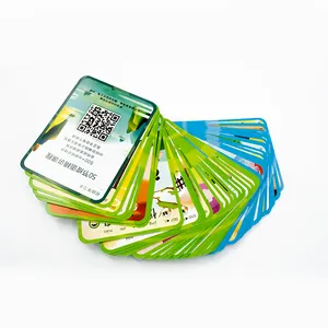 친환경 디자인 맞춤형 학습 카드 알파벳 플래시 카드 인쇄 단어 플래시 카드 어린이 가방 책 모양 상자 3-5 일
