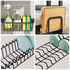 Expandable Roll up Plastic Sink Organizer Kitchen Dish Drying Drainer Rack With Cover Chopsticks Bowls and Dish Racks <b>Storage</b> - Product Image 4