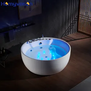 Modernes Design Freistehende nahtlose Spa-Badewanne im Freien Whirlpool Whirlpool Acryl Runde Massage Badewanne Whirlpool
