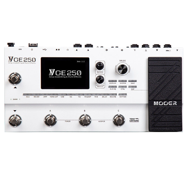 MOOER GE250 Amp Modeling Guitar Synth Live Performance Recording Stage Use Multi-Effects Wired Guitar Pedal Processor