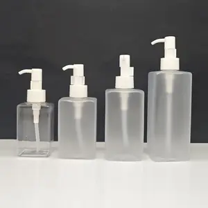 100ml 150ml 200ml 250ml Matte Plastic Clear frosted sandblast square Makeup remover oil bottle Lotion bottle Body lotion bottle