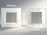 Diffuseur d'air de plafond ABS 600x600mm avec double grille de ventilation pour panneau de laine minérale de plafond suspendu, ventilation CVC, retour d'air