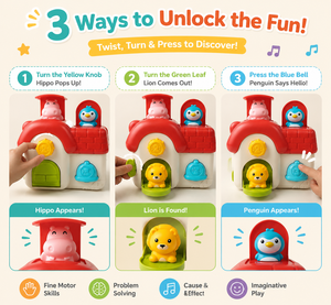 Nuovo Giocattolo Educativo Montessori Pop-up a Forma di Casa degli Animali per Bambini dai 18 Mesi in Su - Product Image 3