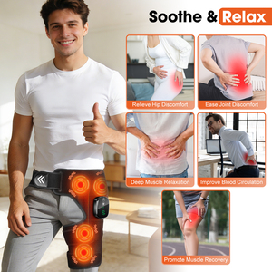 Appareil de <span class=keywords><strong>massage</strong></span> vibrant chauffant sans fil à piles pour fesses et cuisses, soulagement de la douleur, ceinture herniaire, masseur pour les articulations de la hanche et les jambes - Product Image 2
