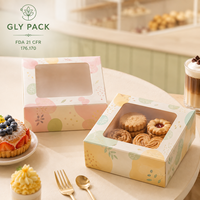 Boîte à biscuits carrée personnalisée de qualité alimentaire avec fenêtre transparente, emballage en papier biodégradable pour boulangerie et confiserie