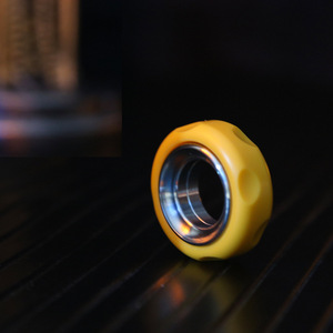 Cheese <b>Ring</b> Ratchet Fidget <b>Spinner</b> Stainless Steel POM <b>Ring</b> Pusher Card Adult Metal Decompression Coin EDC Pusher for Cards - Product Image 2