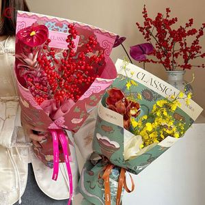 Nouvelle conception de papier d'emballage pour bouquets de haute qualité, style rétro classique en kraft - Product Image 2